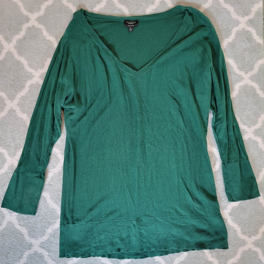 Talbot's long sleeve green tunic sweater, medium